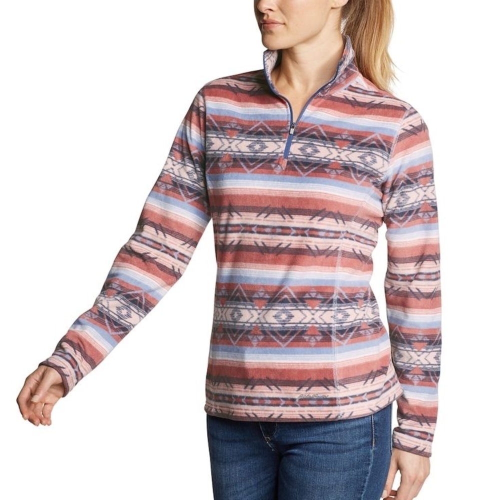 Eddie Bauer Quest Quarter Zip Fleece Sweater Southwestern